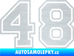 Samolepka Startovní číslo 48 typ 4 škrábaný hliník
