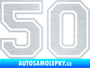 Samolepka Startovní číslo 50 typ 4 škrábaný hliník