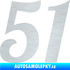 Samolepka Startovní číslo 51 typ 3 škrábaný hliník