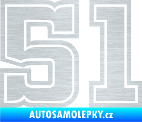 Samolepka Startovní číslo 51 typ 5 škrábaný hliník