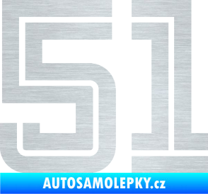 Samolepka Startovní číslo 51 typ 7 škrábaný hliník