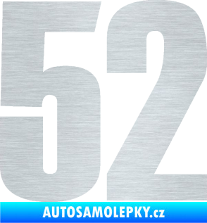Samolepka Startovní číslo 52 typ 2  škrábaný hliník