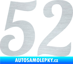 Samolepka Startovní číslo 52 typ 3 škrábaný hliník
