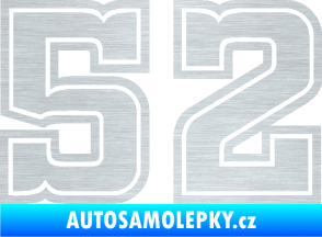 Samolepka Startovní číslo 52 typ 5 škrábaný hliník