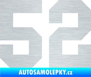 Samolepka Startovní číslo 52 škrábaný hliník