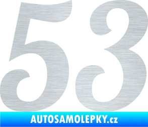 Samolepka Startovní číslo 53 typ 3 škrábaný hliník
