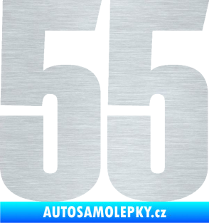 Samolepka Startovní číslo 55 typ 2   škrábaný hliník