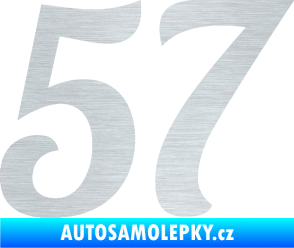 Samolepka Startovní číslo 57 typ 3 škrábaný hliník