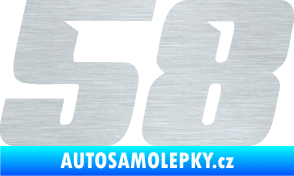 Samolepka Startovní číslo 58 typ 6 škrábaný hliník