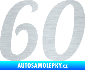 Samolepka Startovní číslo 60 typ 3 škrábaný hliník
