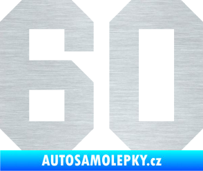 Samolepka Startovní číslo 60 škrábaný hliník