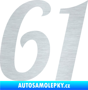 Samolepka Startovní číslo 61 typ 3 škrábaný hliník