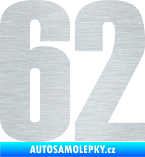 Samolepka Startovní číslo 62 typ 2  škrábaný hliník