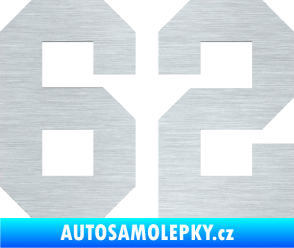 Samolepka Startovní číslo 62 škrábaný hliník