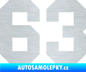 Samolepka Startovní číslo 63 škrábaný hliník