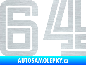 Samolepka Startovní číslo 64 typ 7 škrábaný hliník