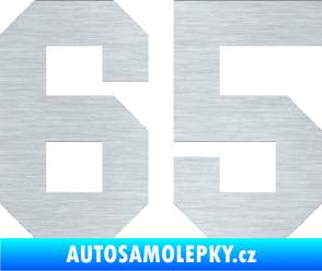 Samolepka Startovní číslo 65 škrábaný hliník