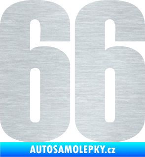Samolepka Startovní číslo 66 typ 2     škrábaný hliník