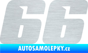 Samolepka Startovní číslo 66 typ 6 škrábaný hliník