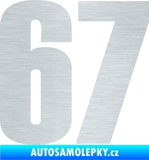 Samolepka Startovní číslo 67 typ 2      škrábaný hliník