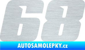 Samolepka Startovní číslo 68 typ 6 škrábaný hliník