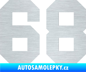 Samolepka Startovní číslo 68 škrábaný hliník