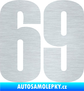 Samolepka Startovní číslo 69 typ 2        škrábaný hliník