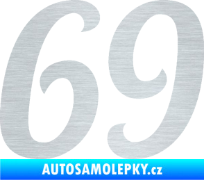 Samolepka Startovní číslo 69 typ 3 škrábaný hliník