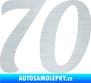 Samolepka Startovní číslo 70 typ 3  škrábaný hliník