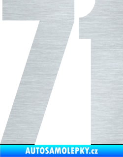 Samolepka Startovní číslo 71 typ 2  škrábaný hliník