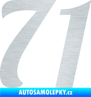 Samolepka Startovní číslo 71 typ 3   škrábaný hliník