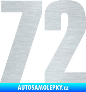 Samolepka Startovní číslo 72 typ 2   škrábaný hliník