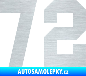 Samolepka Startovní číslo 72 škrábaný hliník