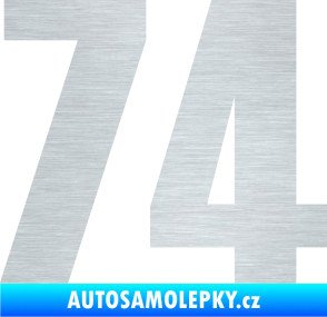 Samolepka Startovní číslo 74 typ 2     škrábaný hliník