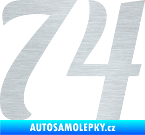 Samolepka Startovní číslo 74 typ 3   škrábaný hliník