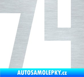 Samolepka Startovní číslo 74 škrábaný hliník