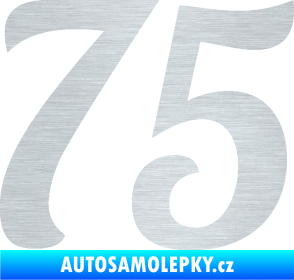 Samolepka Startovní číslo 75 typ 3   škrábaný hliník