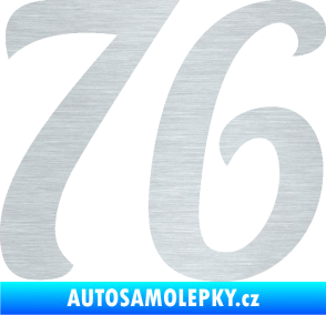 Samolepka Startovní číslo 76 typ 3   škrábaný hliník