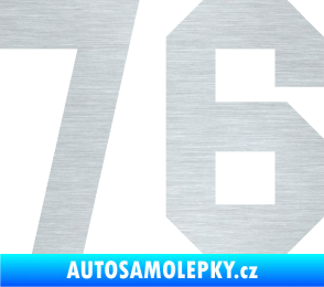 Samolepka Startovní číslo 76 škrábaný hliník
