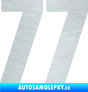 Samolepka Startovní číslo 77 typ 2        škrábaný hliník