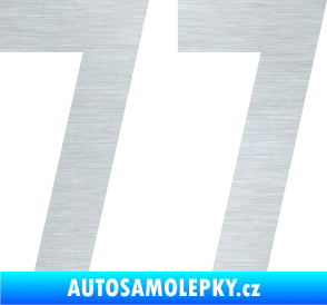 Samolepka Startovní číslo 77 škrábaný hliník