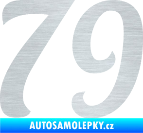 Samolepka Startovní číslo 79 typ 3   škrábaný hliník