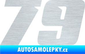 Samolepka Startovní číslo 79 typ 6 škrábaný hliník