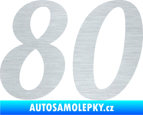 Samolepka Startovní číslo 80 typ 3   škrábaný hliník