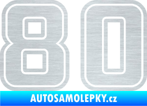 Samolepka Startovní číslo 80 typ 5 škrábaný hliník
