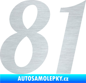 Samolepka Startovní číslo 81 typ 3   škrábaný hliník