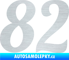 Samolepka Startovní číslo 82 typ 3   škrábaný hliník