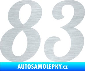 Samolepka Startovní číslo 83 typ 3   škrábaný hliník