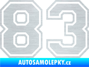 Samolepka Startovní číslo 83 typ 4 škrábaný hliník