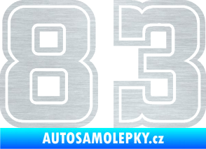 Samolepka Startovní číslo 83 typ 5 škrábaný hliník